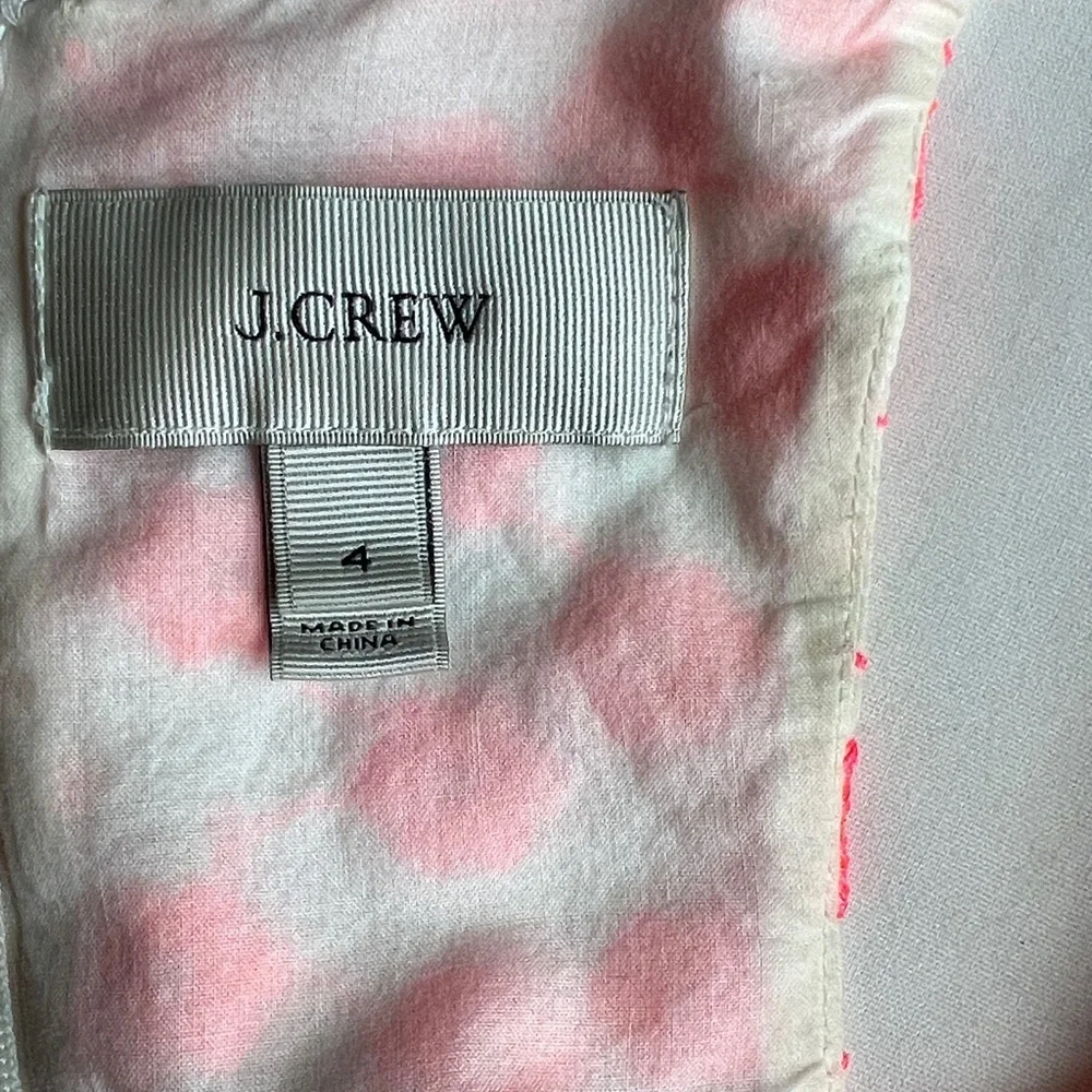 J Crew Neon Pink Floral Embroidered Halter Dress SZ 4